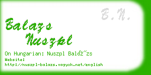 balazs nuszpl business card